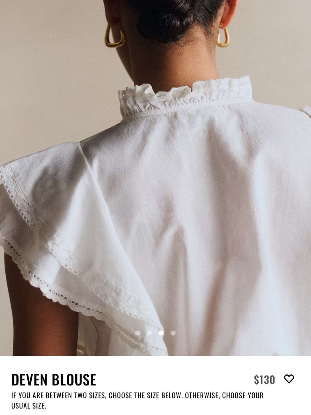 Sézane White Ruffled Button-Front Blouse - Picture 5 of 5